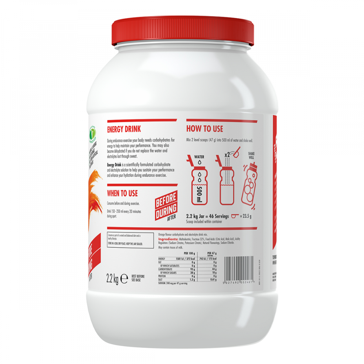 High5 Energy Drink Appelsin 2,2kg Sportsdrikk Pulver