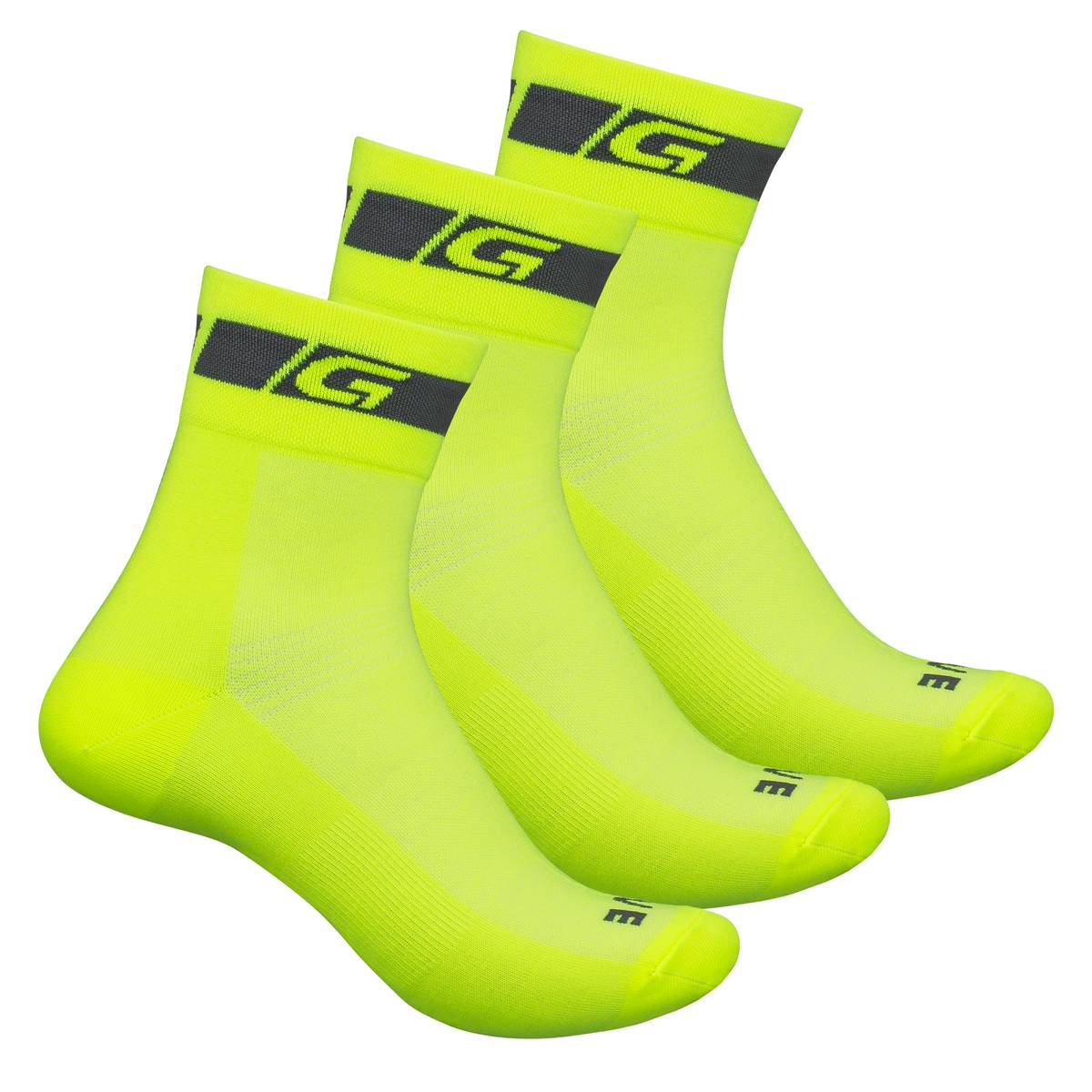 GripGrab Hi-Vis Regular Cut Sykkelsokker 3PK